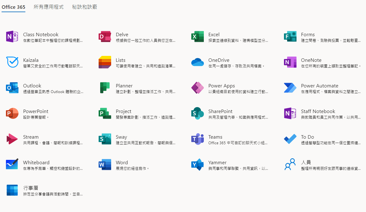 授權內容包含常用Office辦公軟體